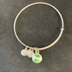 Alex and Ani peridot charm bangle.